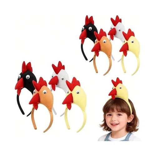 Serre-Tête Enfant Coq Poulet Lot De 8 Pcs 24 Cm, Accessoire Costume Fête Jeux Spectacles Éducatifs, Matière Plastique Coton Pp