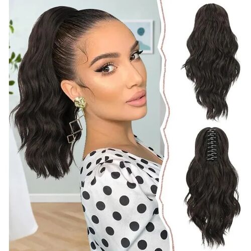 Postiche Queue De Cheval Ondulée Sofeiyan 35 Cm Brun Foncé - Fibre Synthétique Premium Résistante À La Chaleur, Clip Pince Cordon