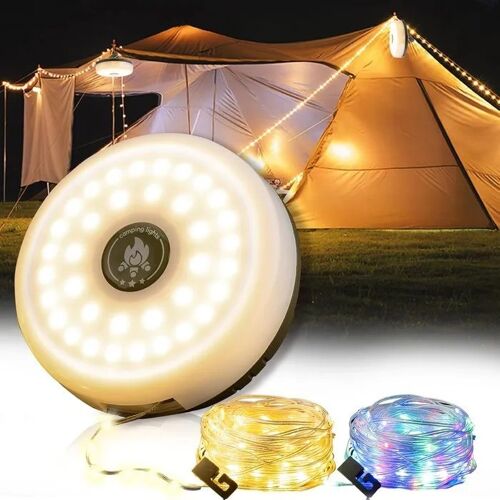 Guirlande Led Camping 4 En 1 Multifonction Usb-C, 8 Modes, 10m, 2000mah, Autonomie 7-12h, Ipx4, Powerbank, Rangement Rapide 30s