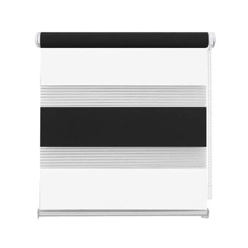 Store Jour Nuit Duo Sans Perçage Occultant Blanc Noir 40x130cm, Klemmfix, Contrôle Lumière, Intimité, Design Universel, Montage