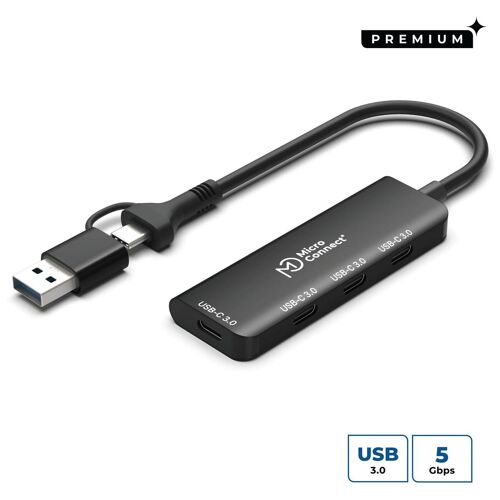 Microconnect UC0070-5G-USB-C-4IN1-C hub & concentrateur USB 3.2 Gen 1 (3.1 Gen 1) Type-C 5000 Mbit/s Argent