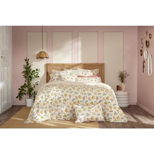 Housse De Couette Réversible En Gaze De Coton Adèle 140 X 200 Cm Beige