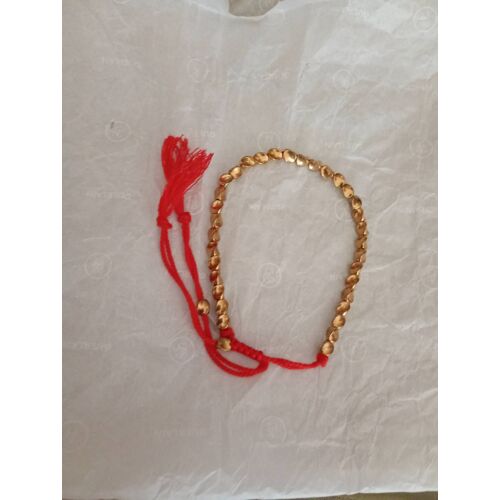Bracelet Tibétain Pompom Rouge Cuivre