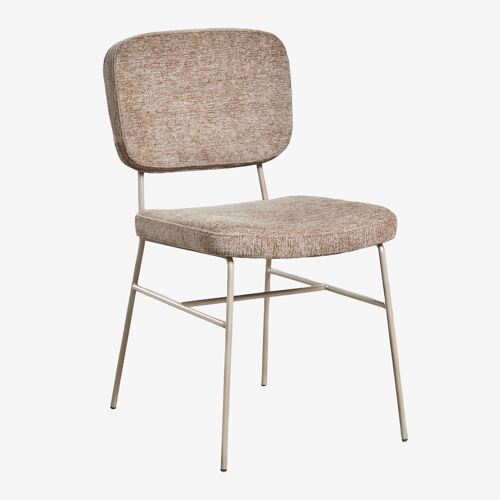 Pack de 4 chaises de salle à manger rembourrées Milih Brun Blé