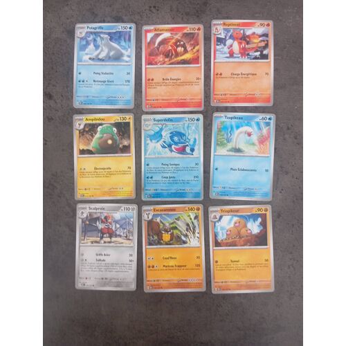 Lot 9 Cartes Pokémon Flammes Obsidiennes Sans Doubles