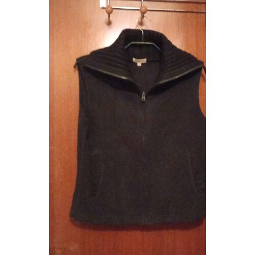 Gilet Polaire Sans Manche Zippé Best Mountain, Taille S, Coloris Noir, Col Montant En Laine, 2 Poches Plaquées Sur Le Bas, Bord De Poches En Laine, Corps 100% Polyester, Mailles 100% Acrylique.
