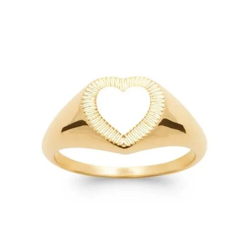 Bague Amour En Forme De C?Ur En Plaqué Or 18 Carats 750/000 Tailles 50 À 60 Doré - 54