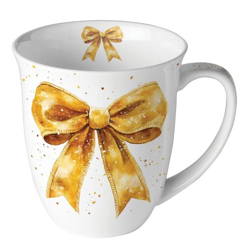 Mug En Porcelaine Fine Noeud Doré 40 Cl