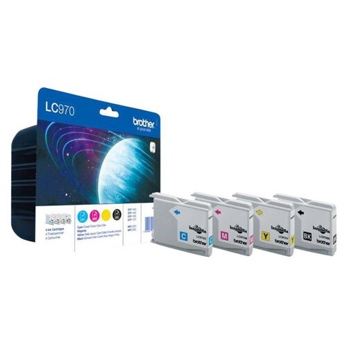 Brother LC970 Value Pack - Pack de 4 - noir, jaune, cyan, magenta - original - cartouche d'encre - pour Brother DCP-135C, DCP-150C, DCP-153C, MFC-235C, MFC-260C
