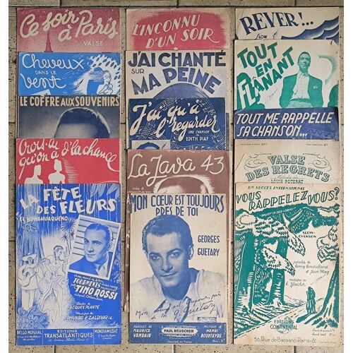 Lot De 15 Partitions Anciennes De L'Année 1943
