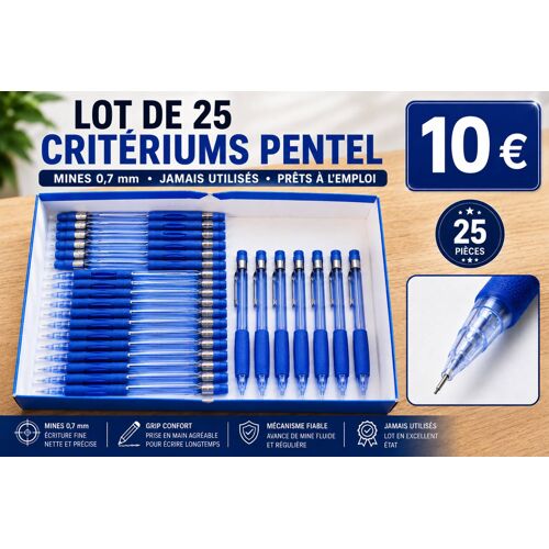 Lot De 25 Critériums Neufs, Pour Mines Diam. 0,7 Mm, Marque Pentel