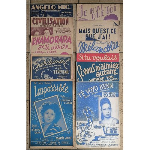 Lot De 11 Partitions Anciennes De L'Année 1947