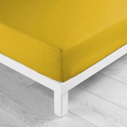 Drap Housse Coton 57 Fils 180 X 200 Cm Ocre