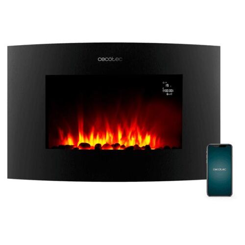 Cecotec ReadyWarm 3560 Curved Flames Connected Intérieure Cheminée encastrable Electrique Noir