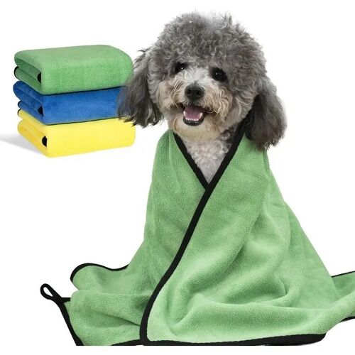 Lot De 3 Serviettes Microfibre Ultra-Absorbantes Pour Chien Et Chat, Séchage Rapide, 50x100 Cm, Lavable En Machine, Idéale Pour