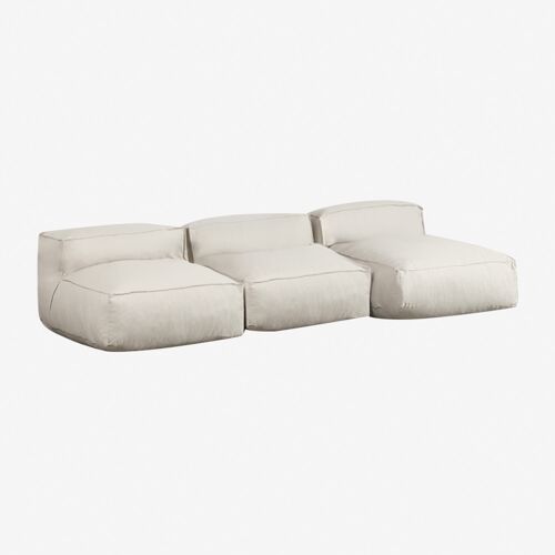 Canapé méridienne modulable de 3 pièces Dojans Beige Semoline