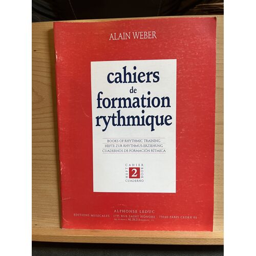 Alain Weber Cahiers De Formation Rythmique Volume 2 Éditions Leduc