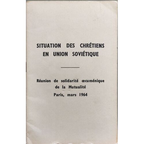 Situation Des Chrétiens En Union Soviétique