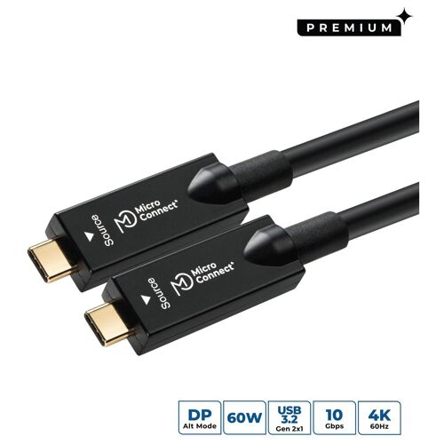 Microconnect USB3.2CC15OP câble USB USB 3.2 Gen 2 (3.1 Gen 2) 15 m USB C Noir