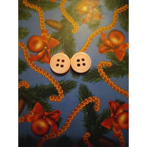 Lot De 2 Boutons Roses Clairs À 4 Trous 1,2 Cm En Plastique Vintage Années 90.
