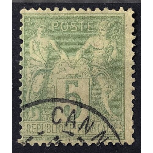 Sage 5c Vert-Jaune (Type Iii = N Sous B) (Très Joli N° 102) Obl - France Année 1898 - Brn83 - N33832