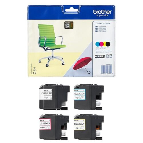 Brother LC229XL Value-Pack - Pack de 4 - noir, jaune, cyan, magenta - original - coque avec sécurité - cartouche d'encre - pour Brother MFC-J5320DW, MFC-J5625DW