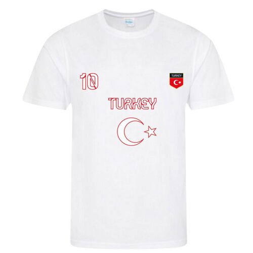 T-Shirt De Football Style Turquie Enfant – Blanc