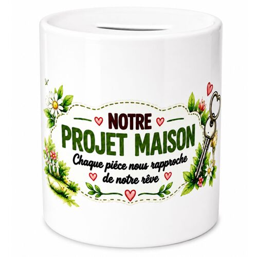 Tirelire couple en céramique cagnotte pour future maison