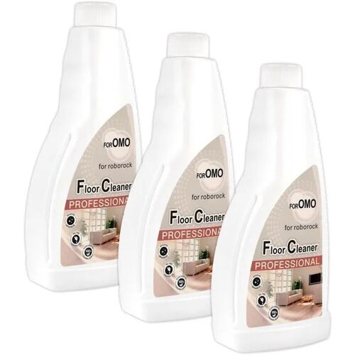 MIBUMIKI Lot de 3 nettoyants pour sols 470 ml, compatibles robots aspirateurs laveurs, formule concentrée pour sols durs.