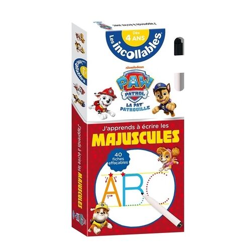 J'apprends À Écrire Les Majuscules Avec La Pat' Patrouille - 40 Fiches Effaçables - Avec 1 Feutre
