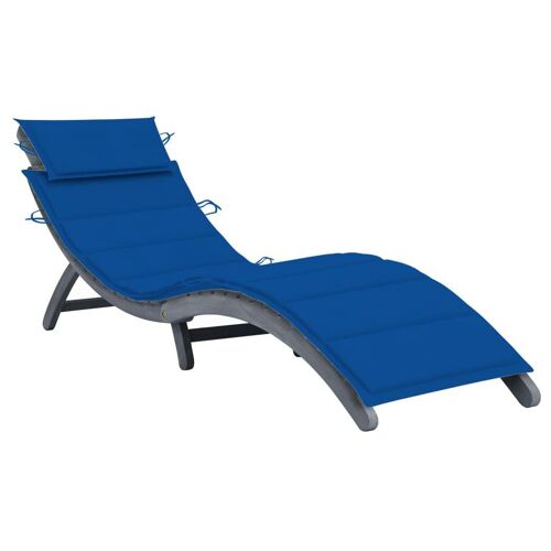 Vidaxl 3064054 Chaise D'extérieur Linge Siège Rembourré Bois D'acacia Bleu