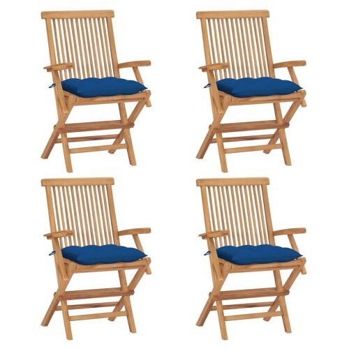 Vidaxl 3072914 Chaise D'extérieur Terrace Siège Rembourré Teck Bleu