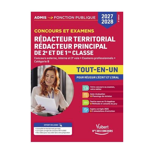 Concours Et Examens Rédacteur Territorial Et Rédacteur Principal De 2e Et 1e Classe 2027-2028 - Tout-En-Un