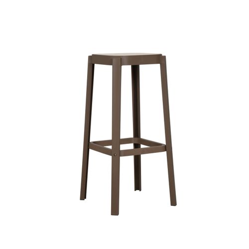 Tabouret Oasis en Résine café hauteur 75cm ¿ Empilable, Léger, Cuisine, Îlot et Comptoir