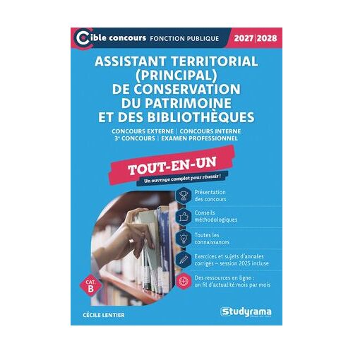 Assistant Territorial (Principal) De Conservation Du Patrimoine Et Des Bibliothèques - Tout-En-Un - Catégorie B - Concours 2027-2028