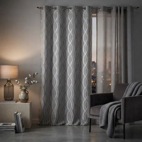 Rideau A Oeillets 140 X 260 Cm Miriade Gris