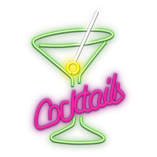 Forever Light Neon PLEXI LED COCKTAILS pink green FPNE02X Figurine lumineuse décorative