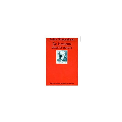 De La Volonté Dans La Nature Arthur Schopenhauer