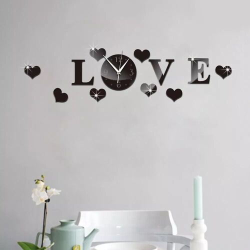 Horloge Acrylique DIY Design Moderne Pour Mur Lisse et Propre Noir YONIS