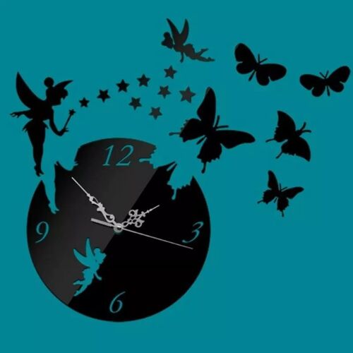 Horloge Murale 3D Papillon En Acrylique Pour Salon Chambre Décorative Noir Noir YONIS