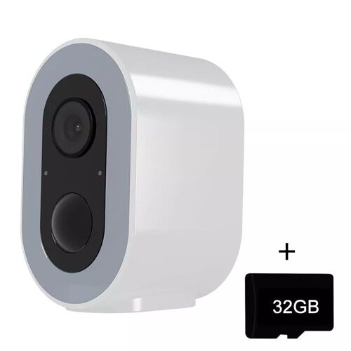 Camera De Surveillance HD Etanche Avec Vision Nocturne Et Batterie Longue Durée Blanc YONIS