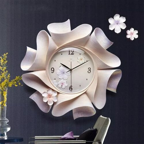 Horloge Murale Peinte Main En Céramique Époxy Jaune Pour Intérieur Élégant Violet 2 YONIS