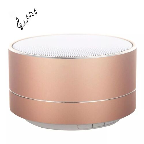 Mini Enceinte Bluetooth PortableAvec Micro Intégré Et LED Supporte Appels Mains-Libres Et Carte TF 32GB Or YONIS