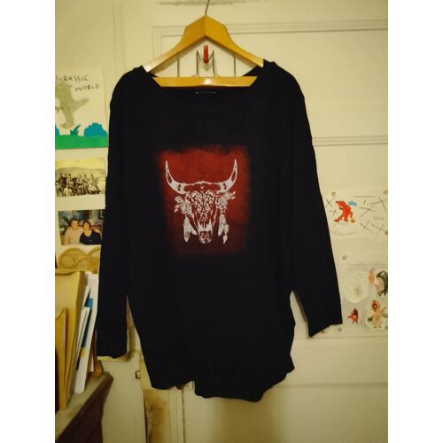 Tee-Shirt Noir Imprimé Coloré 52.