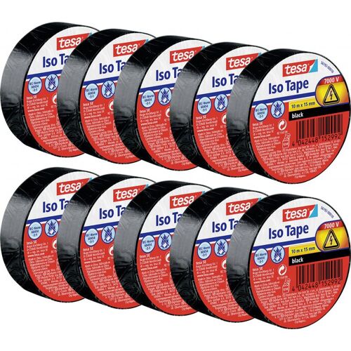 56192 Ruban Isolant Noir (l X L) 10 M X 15 Mm 10 Pc(s) - Tesé