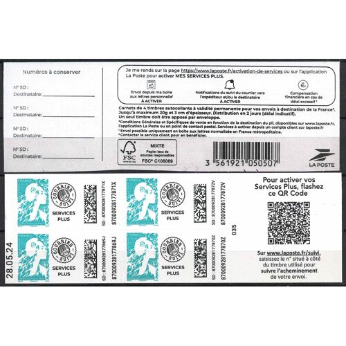 2026 Carnet De 4 Timbres Autoadesif De Luxe Neuf (**),N° 2359-C2, Côte 36.00€ Non Plie. Lettre Service Plus. Catalogue Yvert & Tellier, 2026. Envoie En Lettre Suivie Rapide Et Tres Soignee A Saisir !!