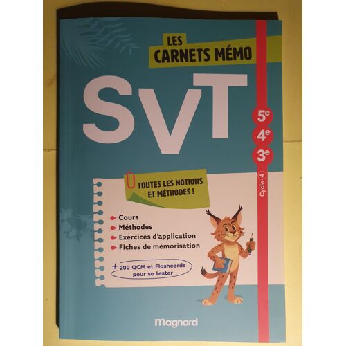 Les Cahier Mémo Svt Magnard