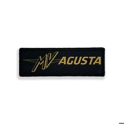 Patch Brodé Mv Agusta ¿ Écusson Thermocollant, Broderie Haute Définition, Made In Italy, Licence Officielle, Noir Et Or, 100 Mm