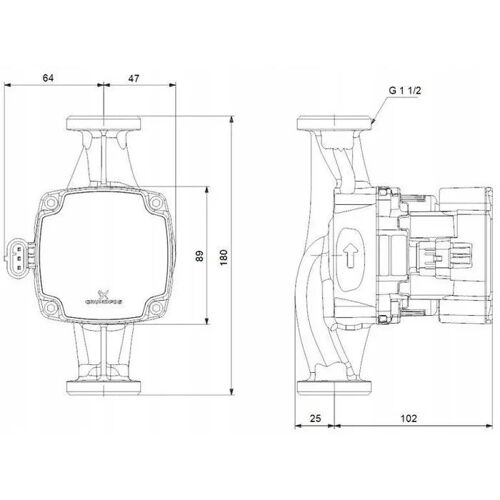 Pompe a chaleur Grundfos Pompe de circulation pour chauffage central - ALPHA1 25-60 180 220-240 V 9 H AC0