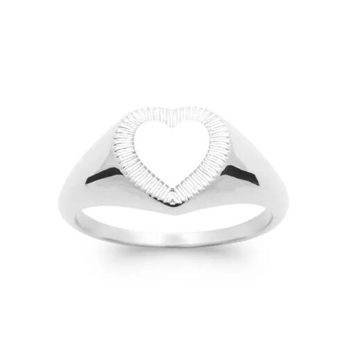 Bague Amour En Forme De C?ur En Argent 925/000 Rhodié Tailles 46 À 60 Argenté - 50